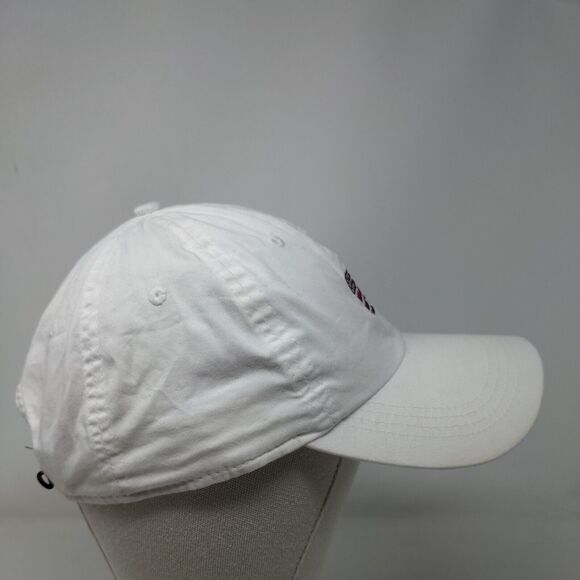 American Flag Bear Strapback Hat White Classic Cut Embroidered Ahead - Picture 5 of 10